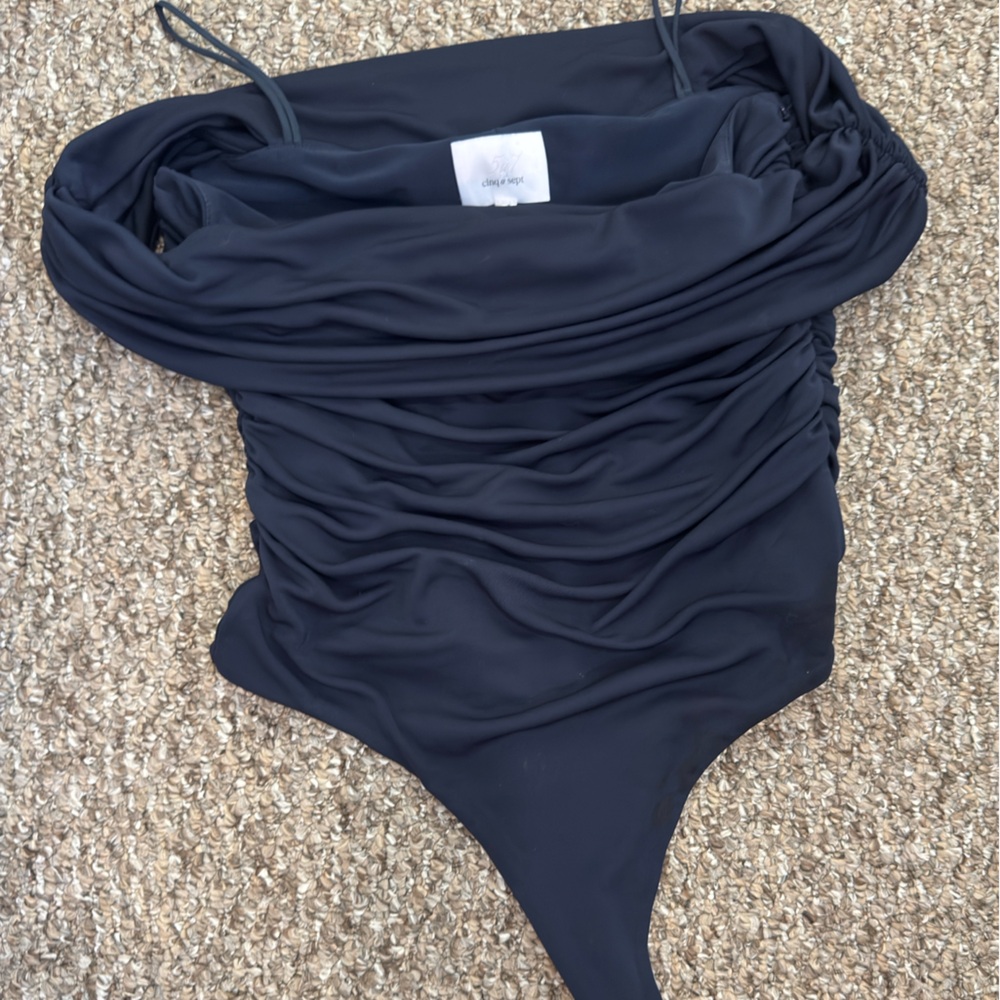 Cinq à Sept Sheila Off Shoulder Ruched Bodysuit